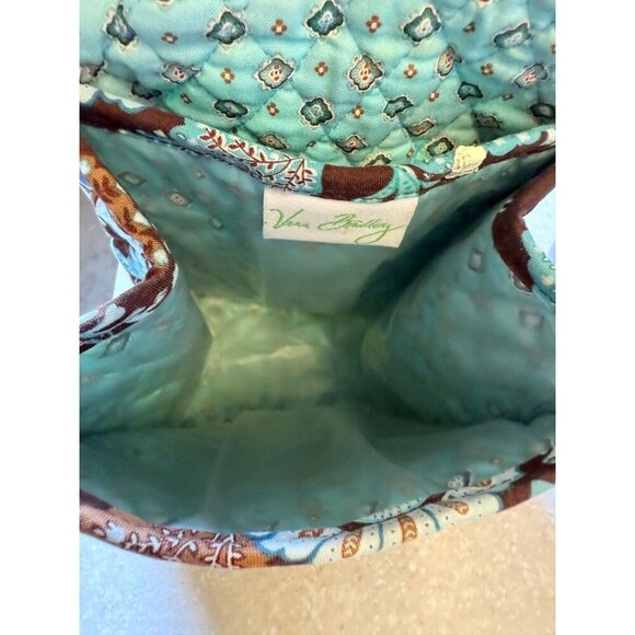 Vera Bradley Jave Blue Retired Lunch Bag Blue Brown, Lined - Picture 7 of 9